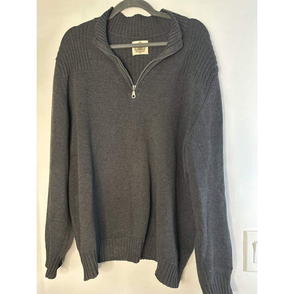 Paradise Collection Men’s Sweater XL Cable Knit Quarter Zip Preppy Pullover